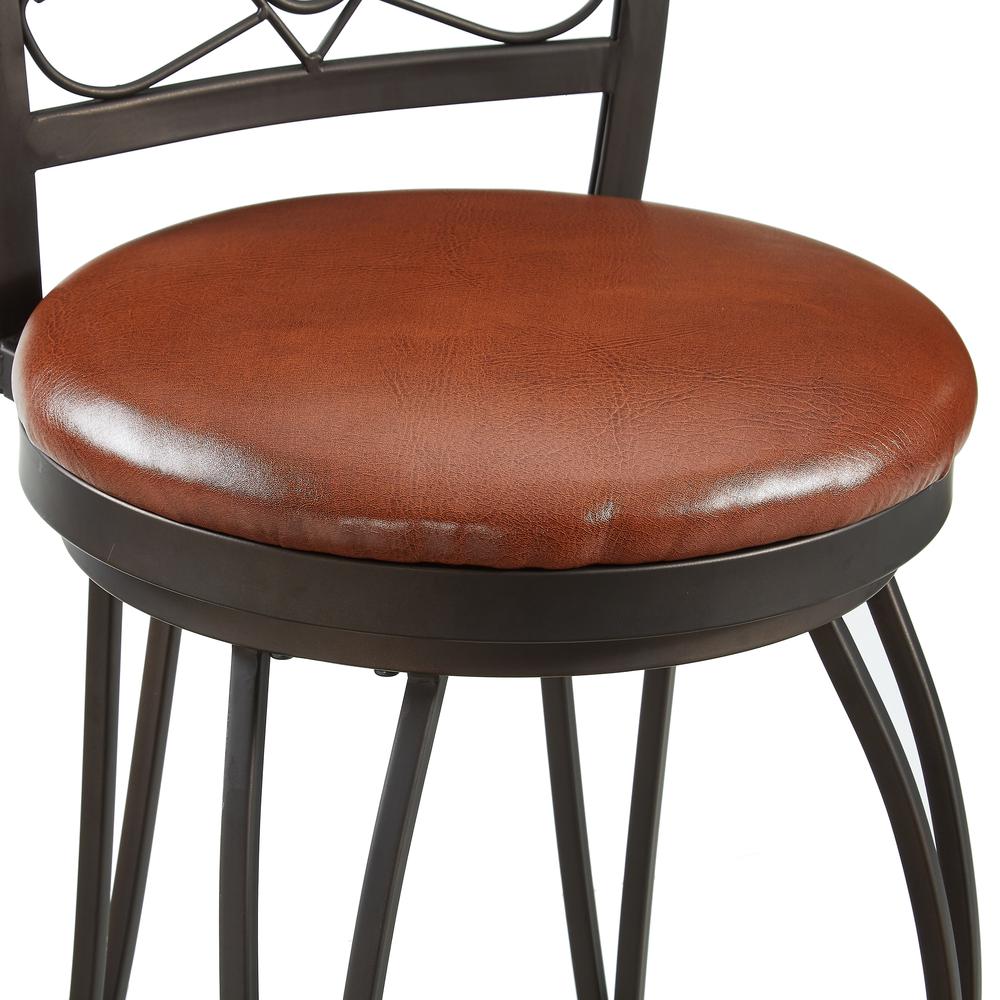 Bronze with Muted Copper Stamped Back Bar Stool, 28" Seat Height. Picture 9