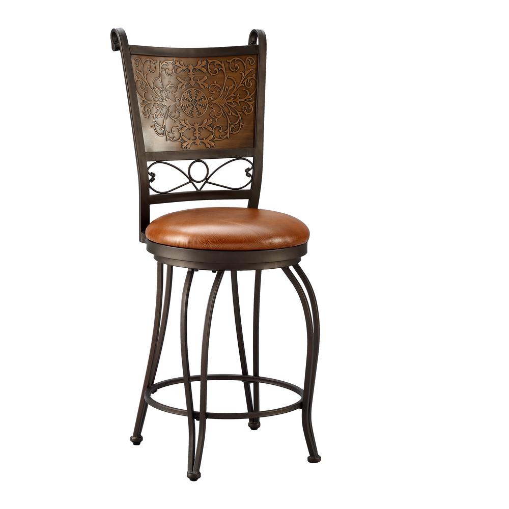 Bronze with Muted Copper Stamped Back Counter Stool. Picture 1