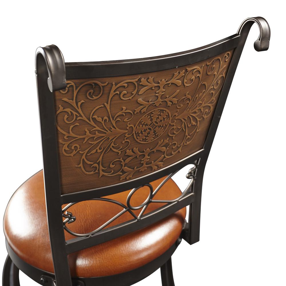 Bronze with Muted Copper Stamped Back Counter Stool. Picture 6