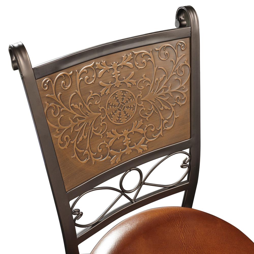Bronze with Muted Copper Stamped Back Counter Stool. Picture 7