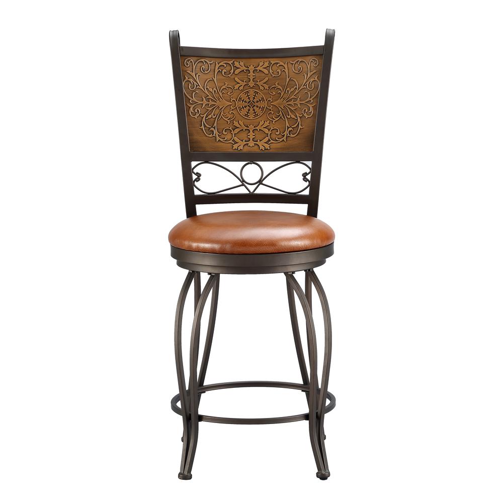 Bronze with Muted Copper Stamped Back Counter Stool. Picture 3