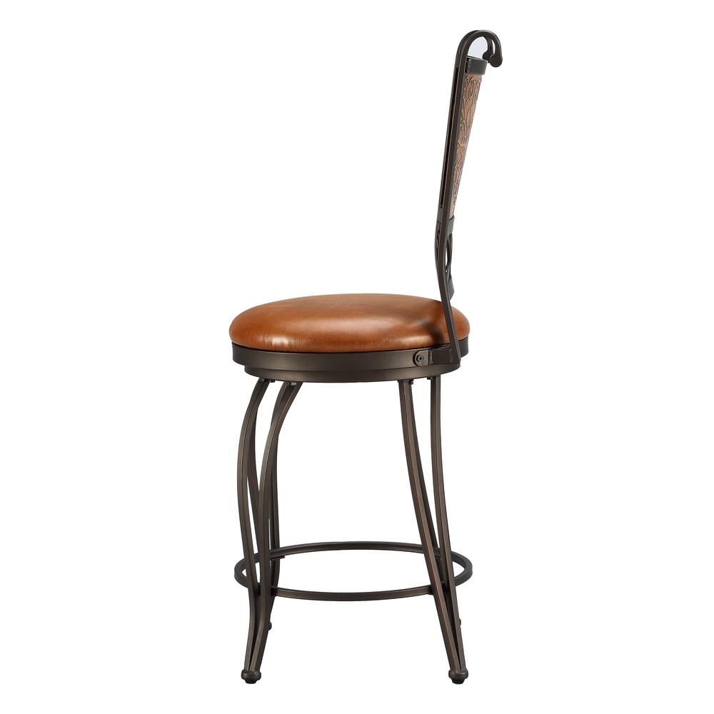 Bronze with Muted Copper Stamped Back Counter Stool. Picture 5