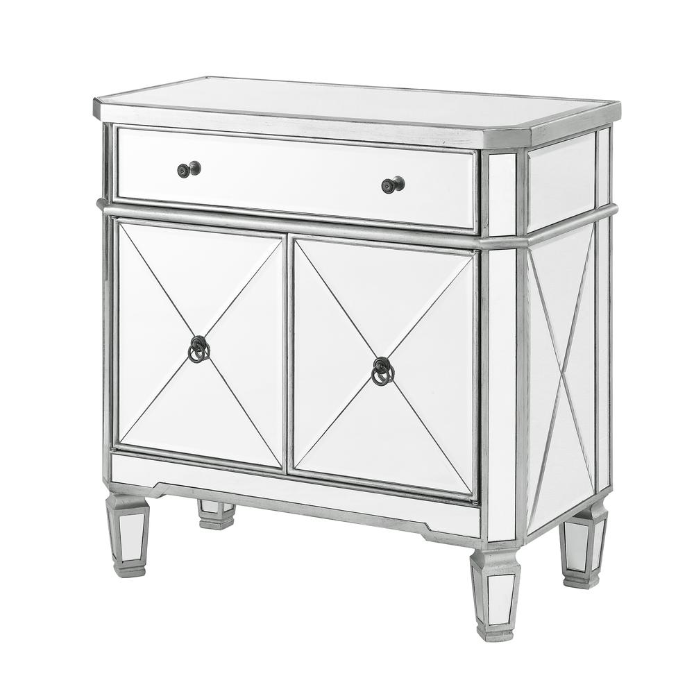 Mirrored 1-Drawer, 2-Door Console. Picture 2