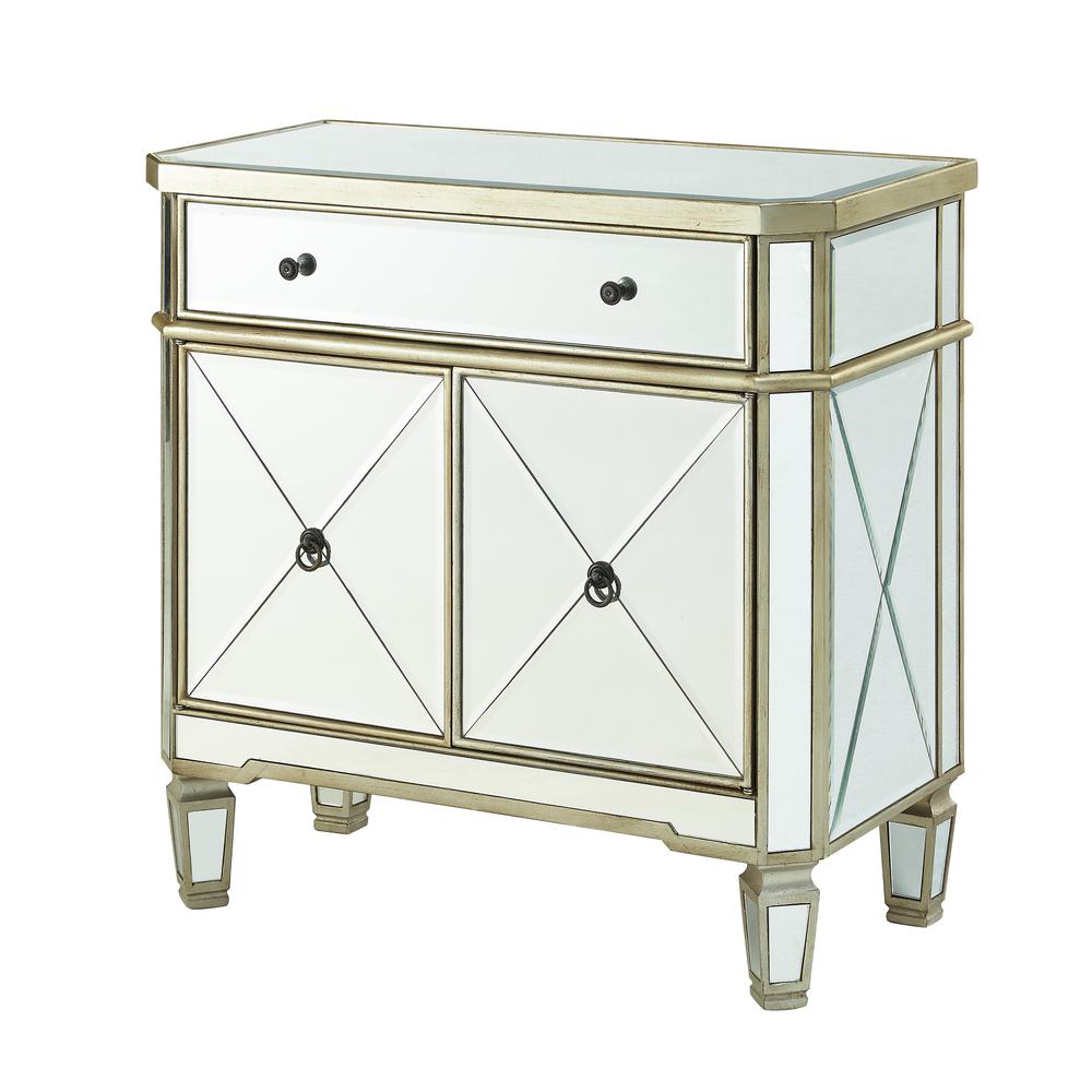 Mirrored 1-Drawer, 2-Door Console. Picture 11