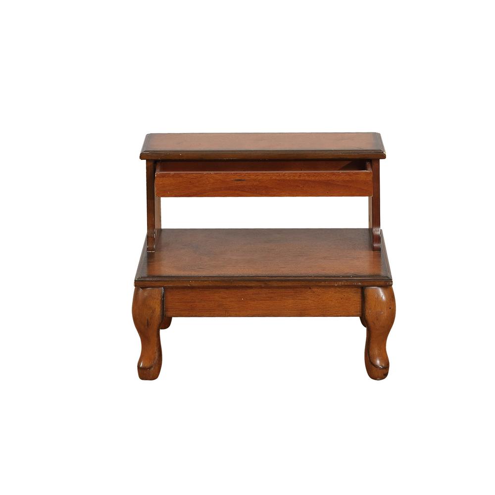 Attic Cherry Antique Cherry Bed Steps with Drawer. Picture 2