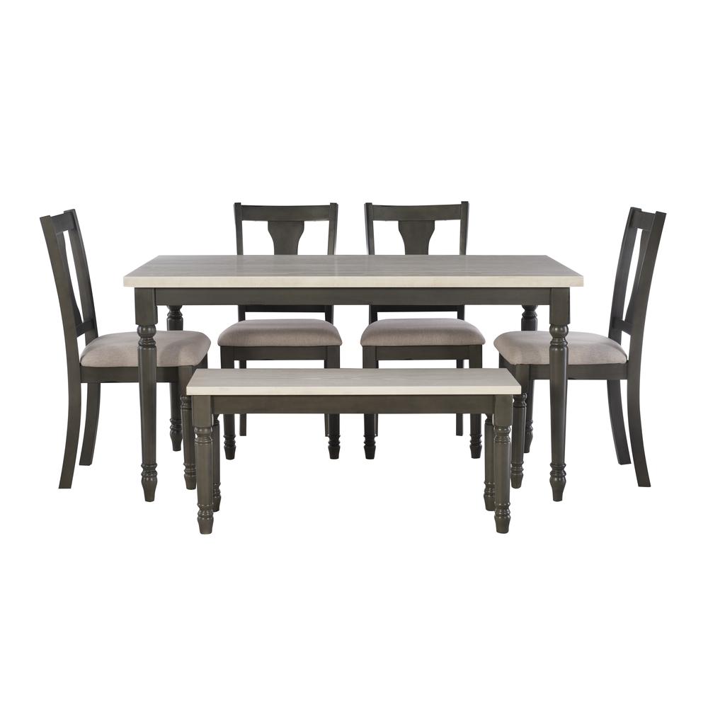 Willow 6 PC Grey Dining Set. Picture 1
