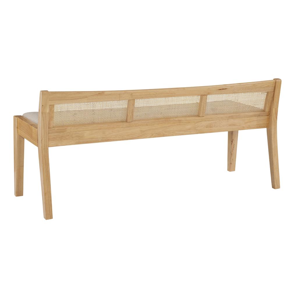 Nassau Rattan Cane Bench with Back, Beige. Picture 3