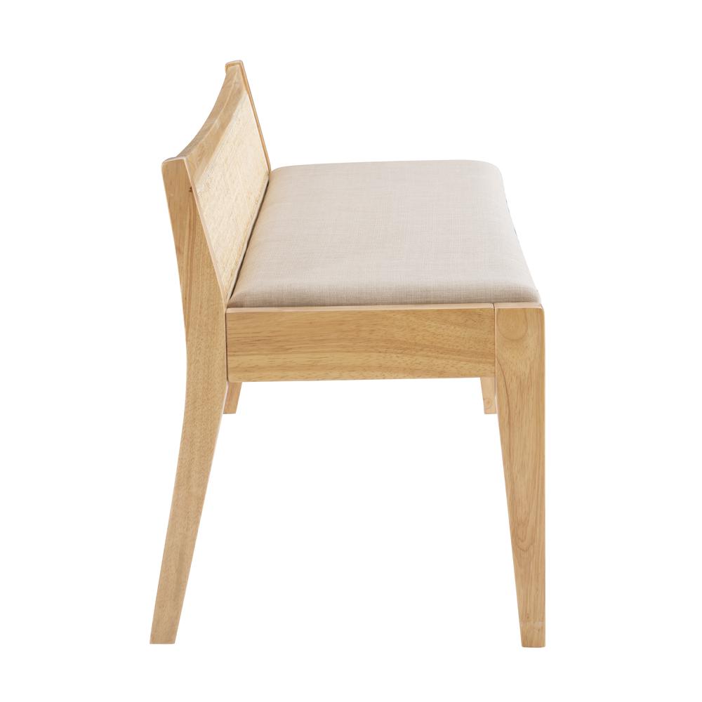Nassau Rattan Cane Bench with Back, Beige. Picture 2