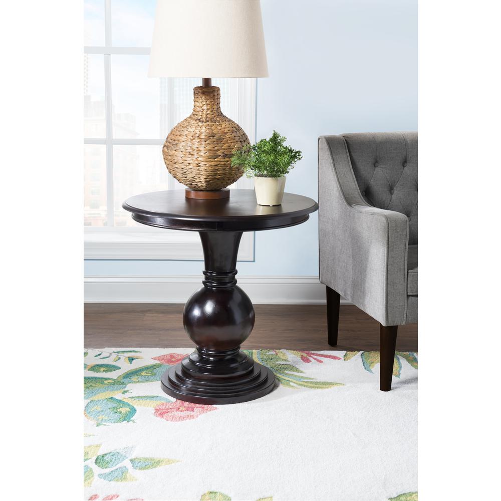 Espresso Round Accent Table. Picture 2