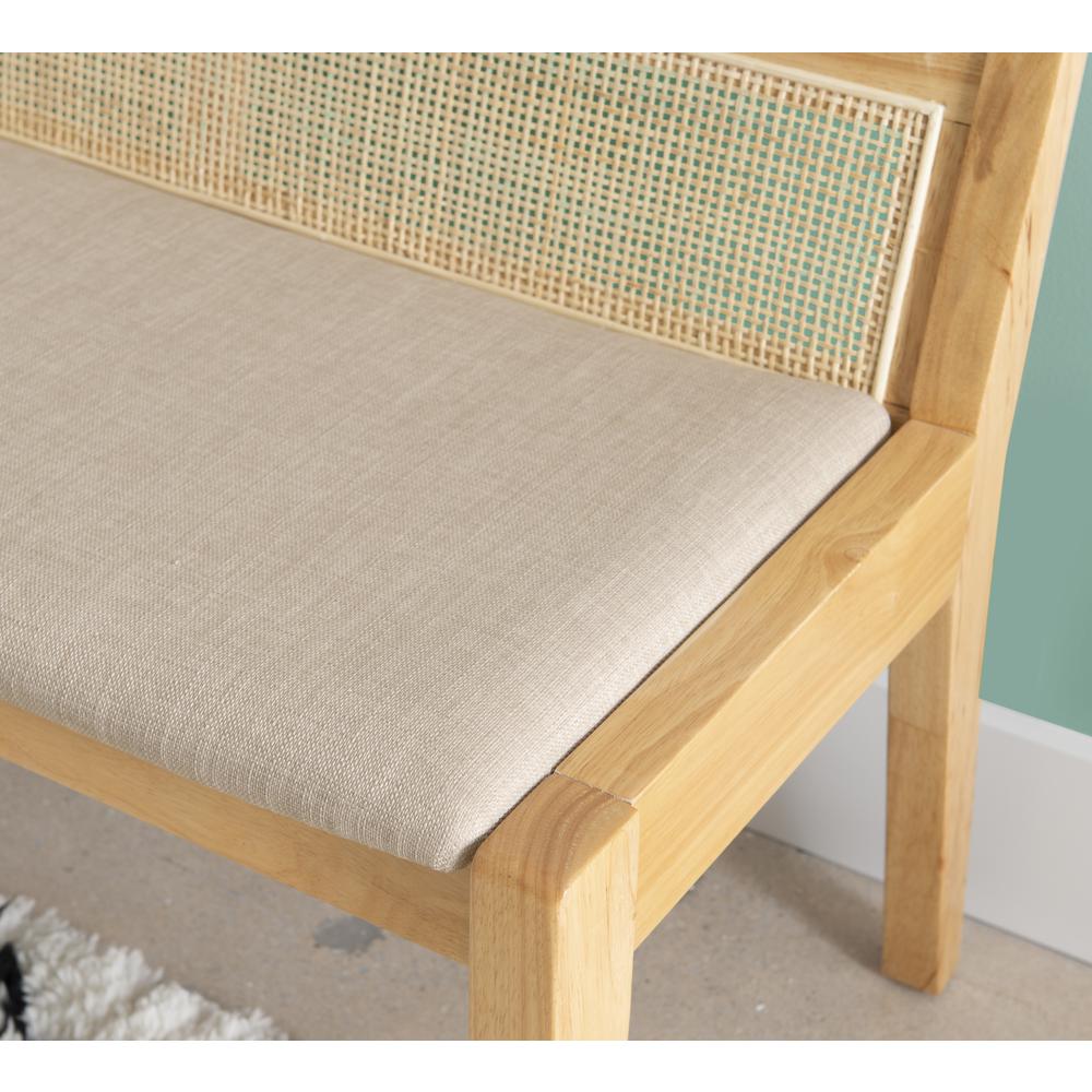Nassau Rattan Cane Bench with Back, Beige. Picture 8