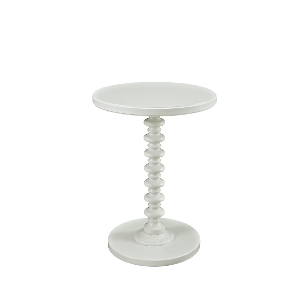 White Round Spindle Table. Picture 1