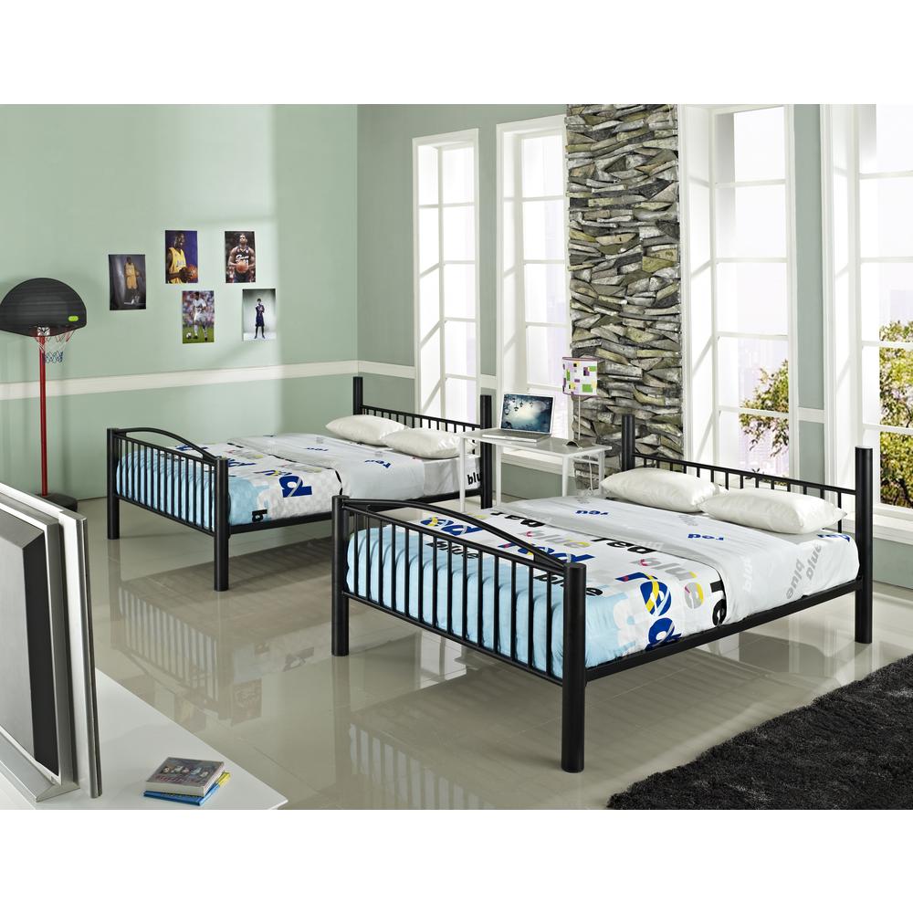 Heavy Metal Black Full Over Full Bunk Bed. Picture 1