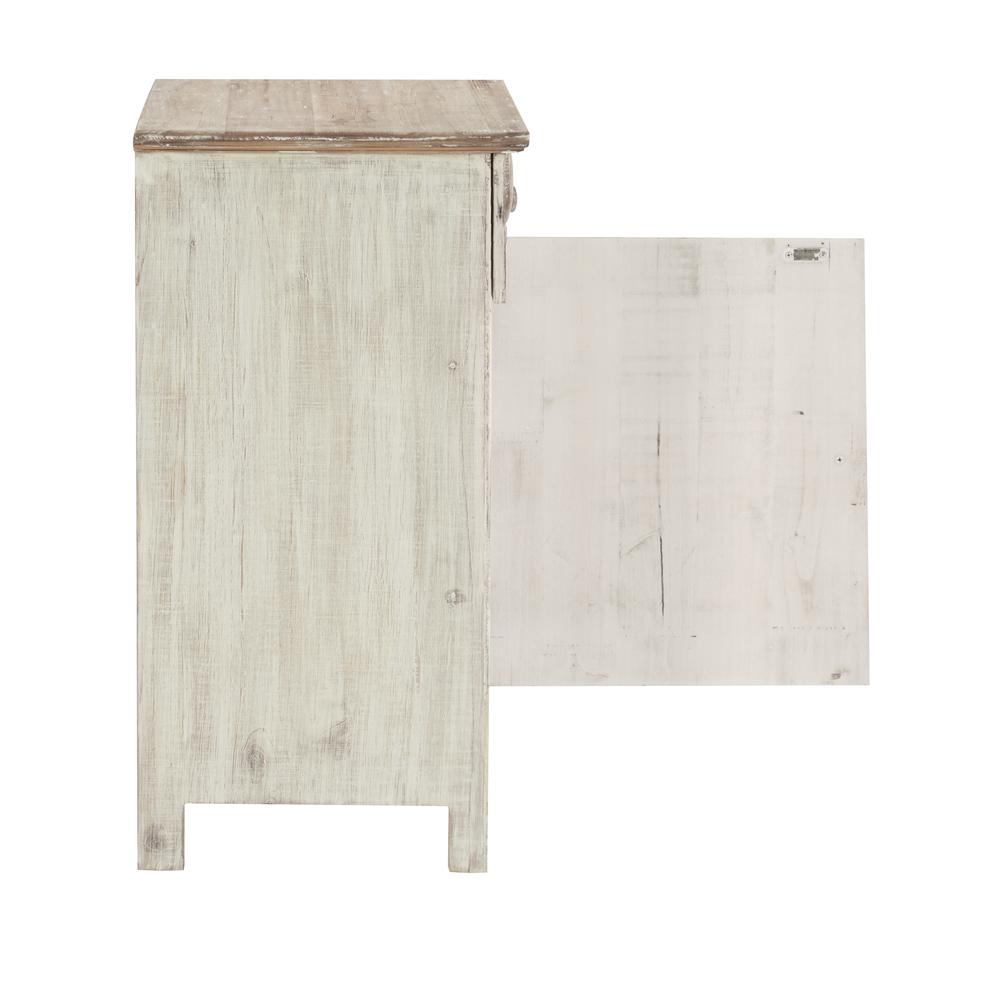 Caspian Fish Storage Side End Table, White. Picture 6