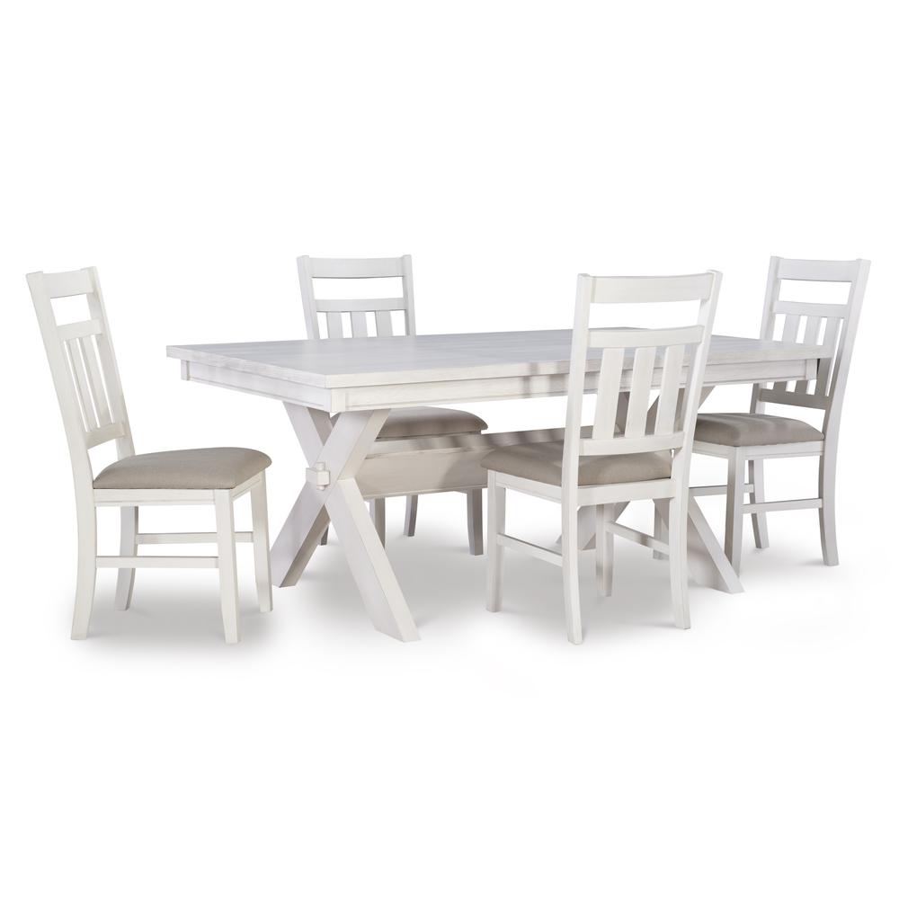 Turino Distressed White 5PC Dining Set. Picture 1
