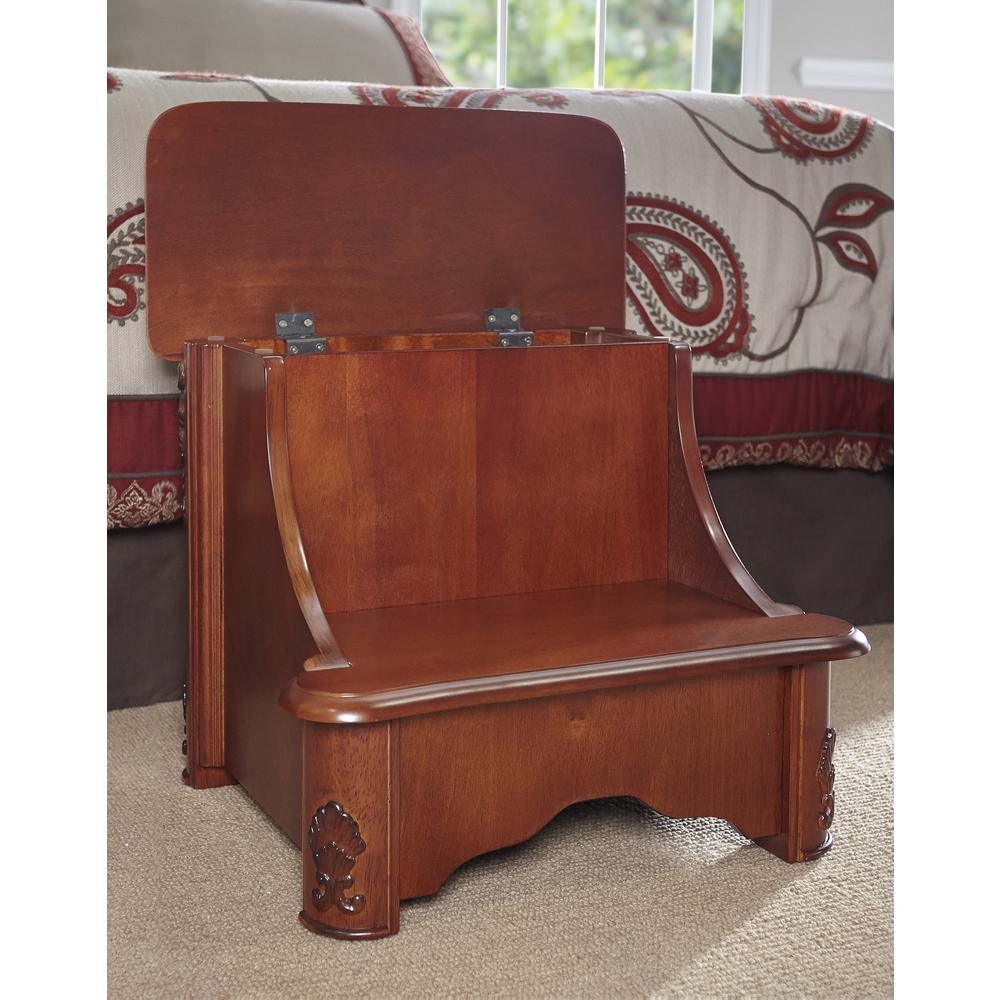 Woodbury Mahogany Bed Steps with Storage. Picture 6