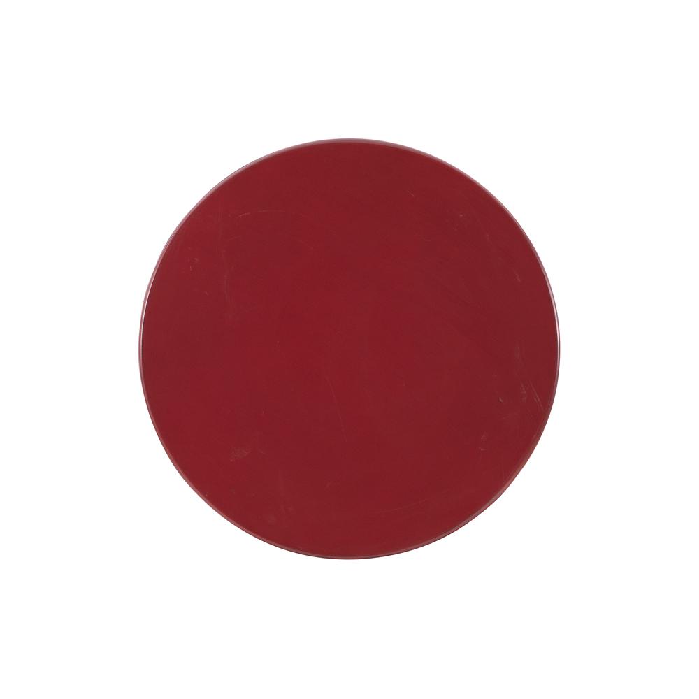 Red Round Table with Shelf. Picture 3