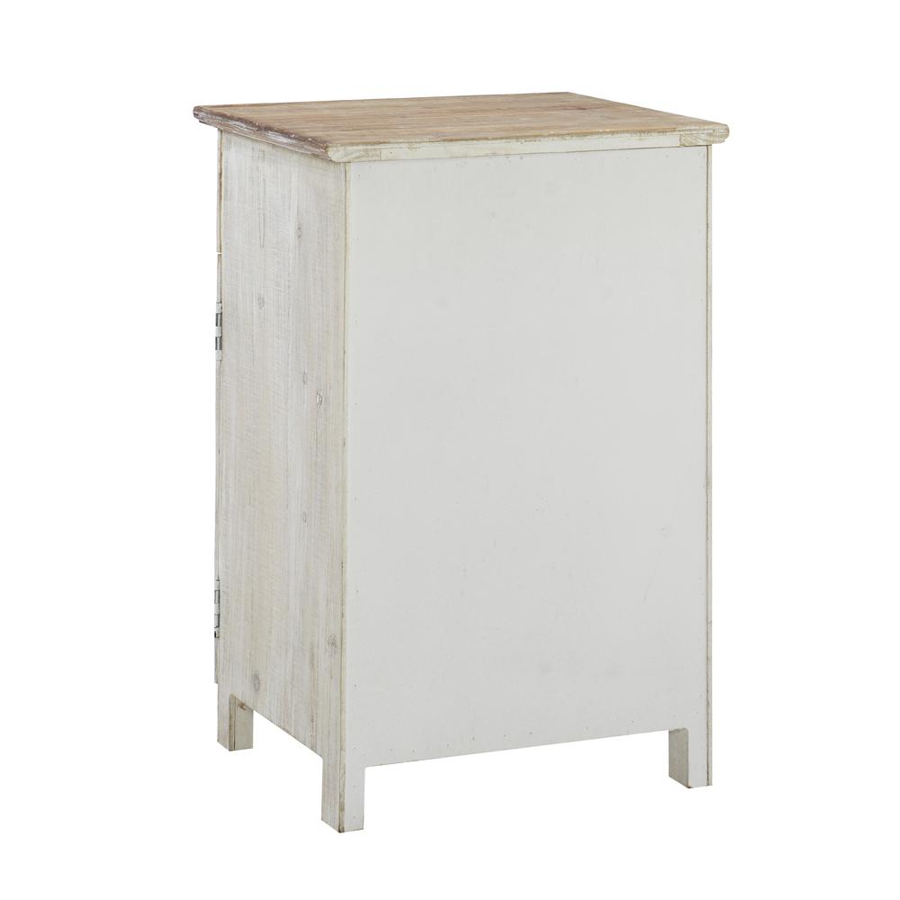 Caspian Fish Storage Side End Table, White. Picture 2