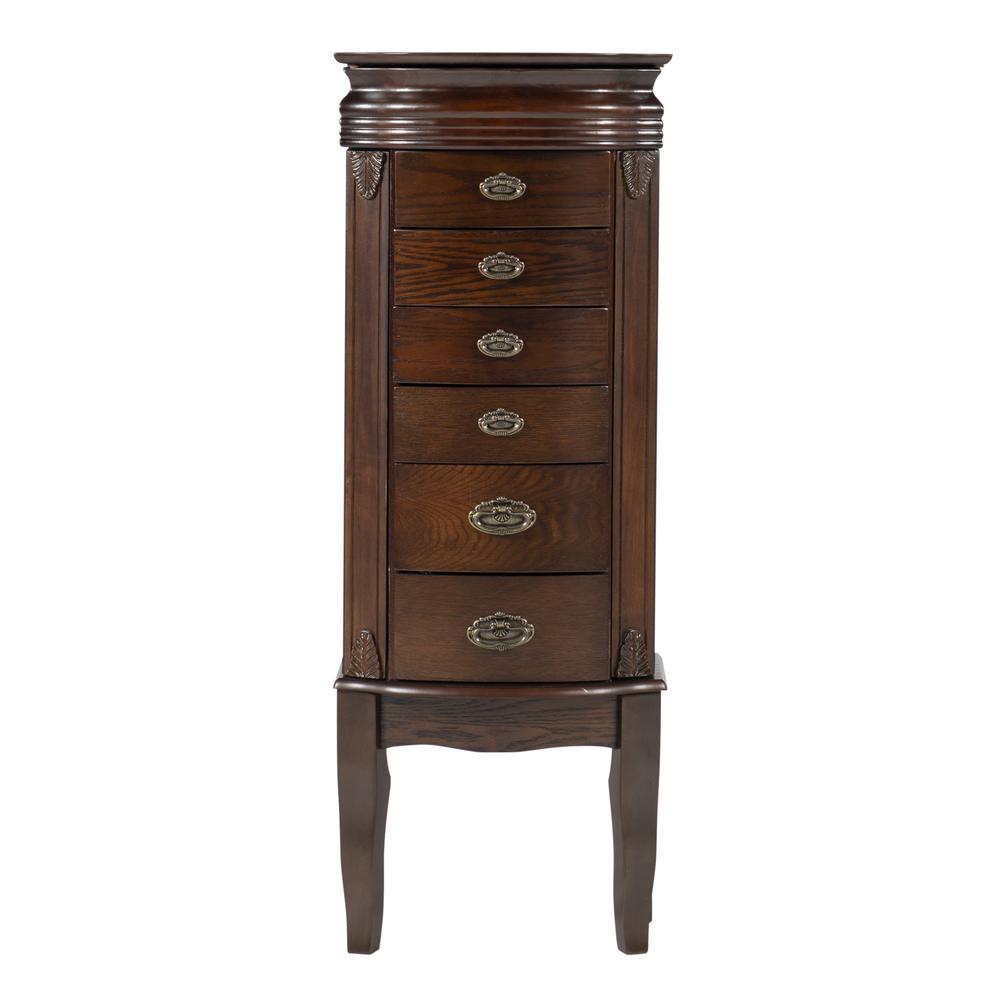 Italian Influenced Transitional Espresso Jewelry Armoire. Picture 10
