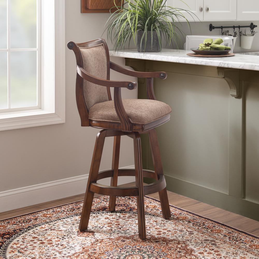 Brandon Warm Cherry Swivel Bar Stool. Picture 6