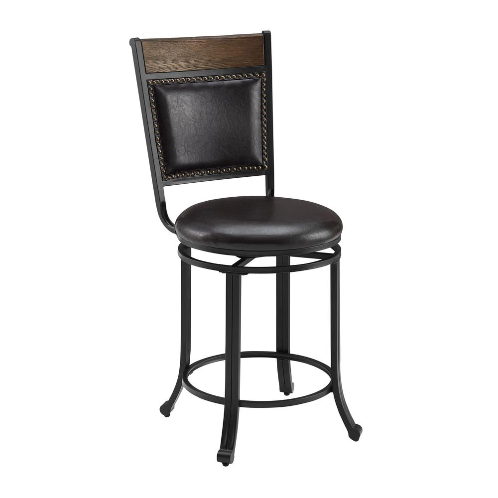 Franklin Swivel 24 inch Counter Stool Brown. Picture 2