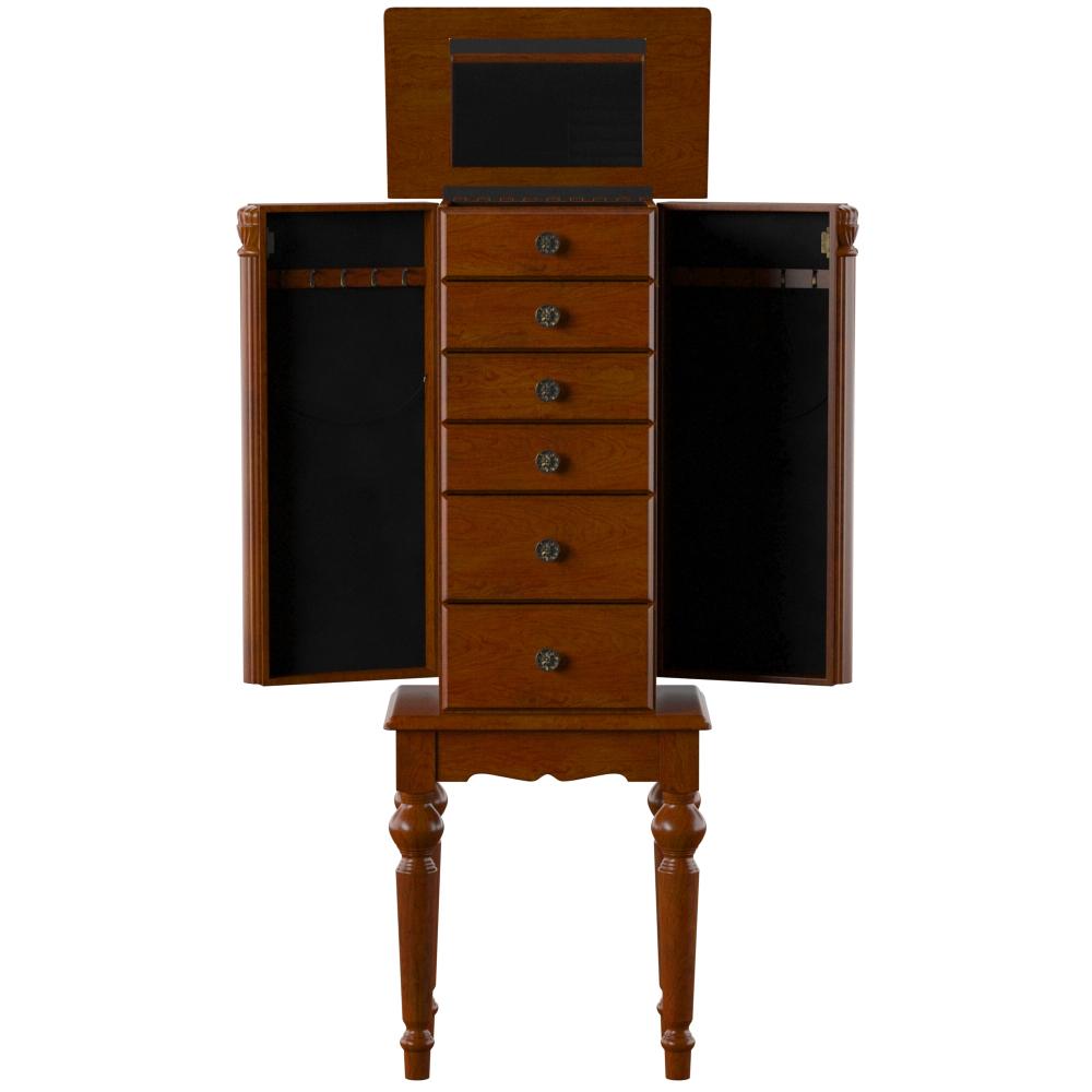 Deep Cherry Jewelry Armoire. Picture 1