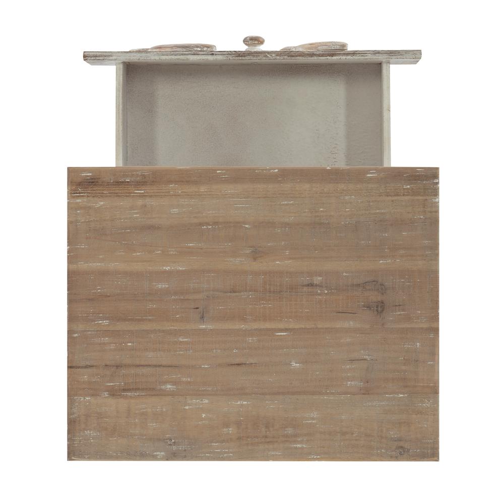 Caspian Fish Storage Side End Table, White. Picture 7