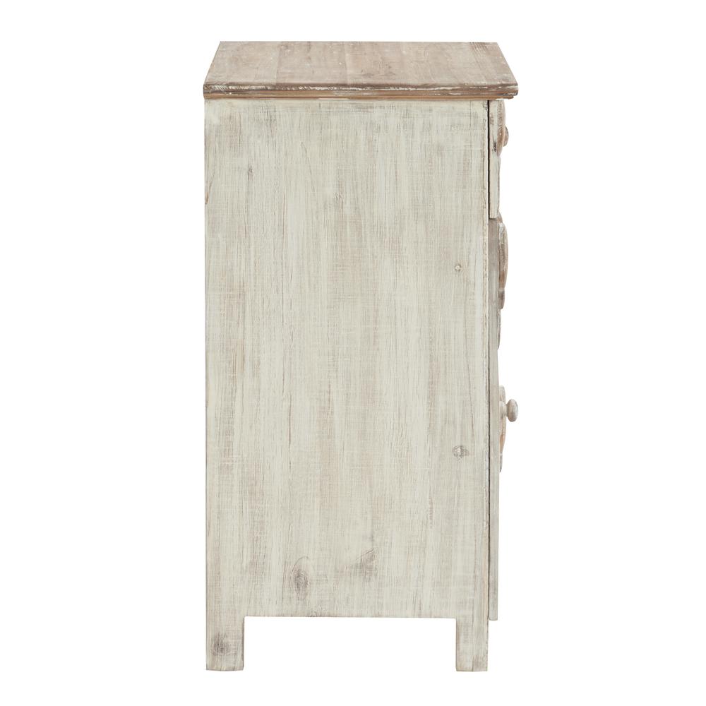Caspian Fish Storage Side End Table, White. Picture 1