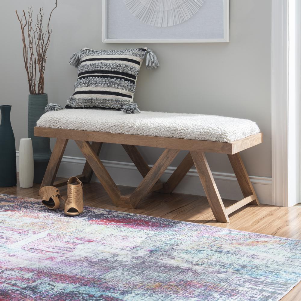 Byan Upholstered Bench Brown. Picture 5