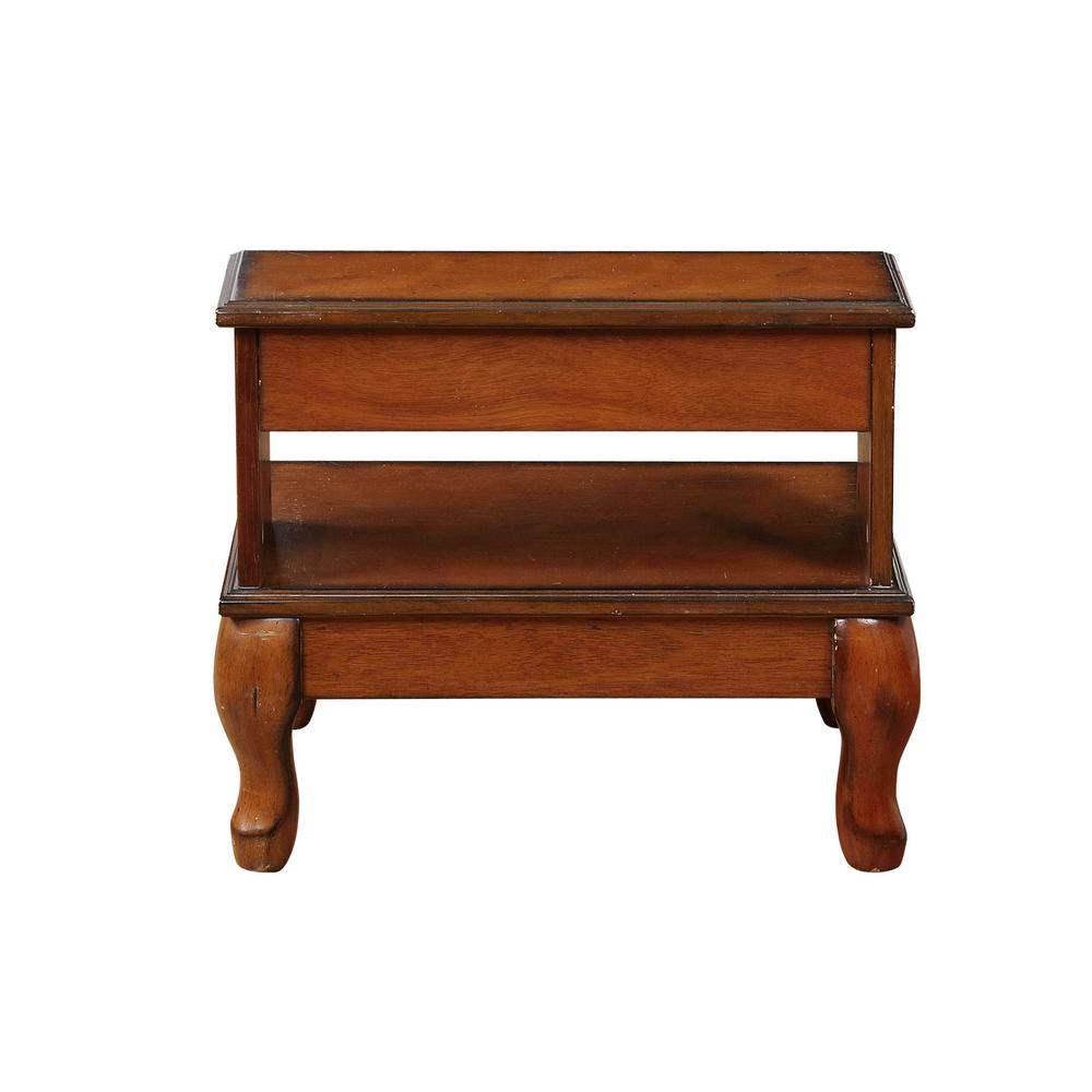 Attic Cherry Antique Cherry Bed Steps with Drawer. Picture 1