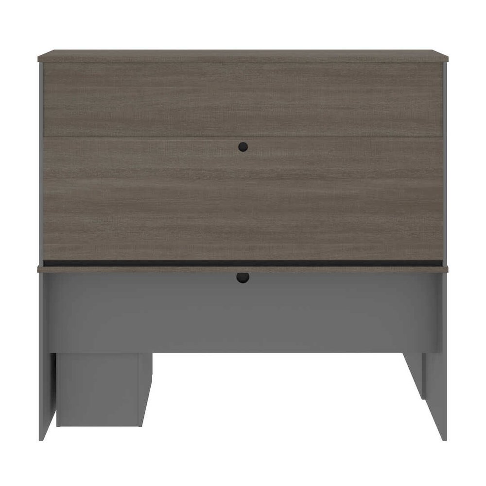 Modern L-Shaped Office Desk with Two Pedestals and Hutch. Picture 5