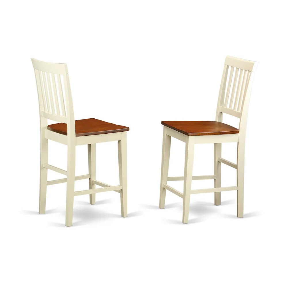 Elegant Wooden Bar Stools – Counter Height Chairs with Back, Set of 2. Picture 1