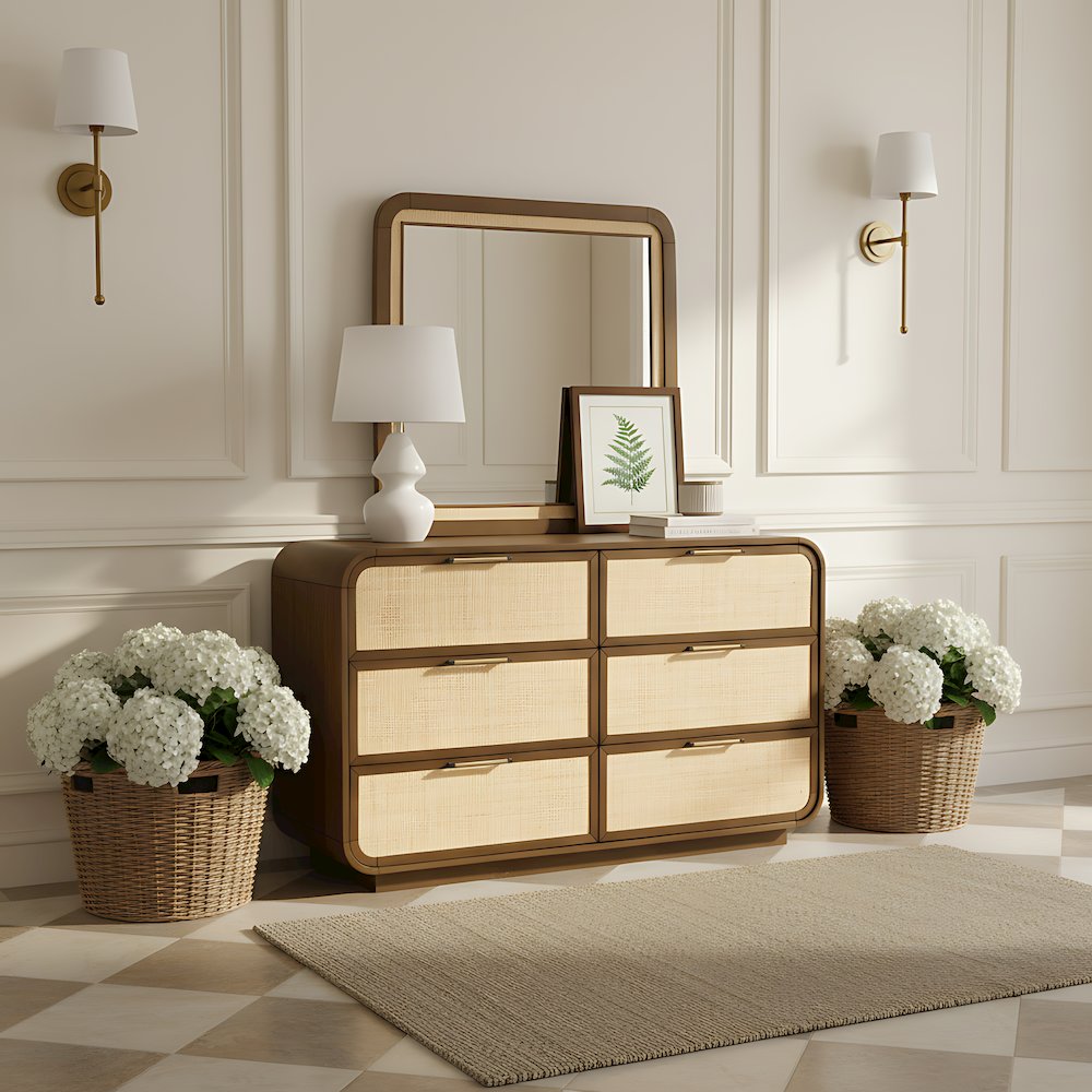 Windsor Brown Solid Wood Mirror. Picture 2