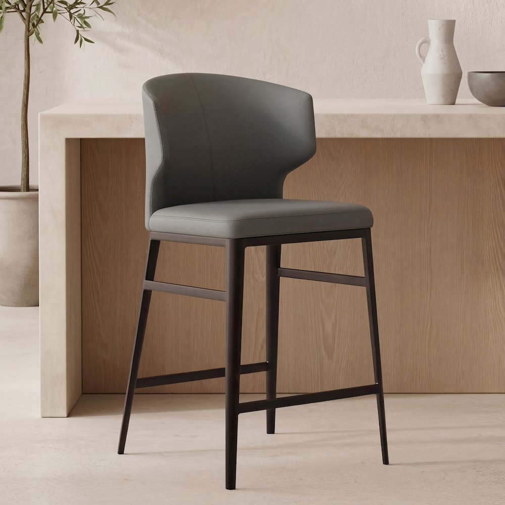 Delaney Counter Stool Grey. Picture 5