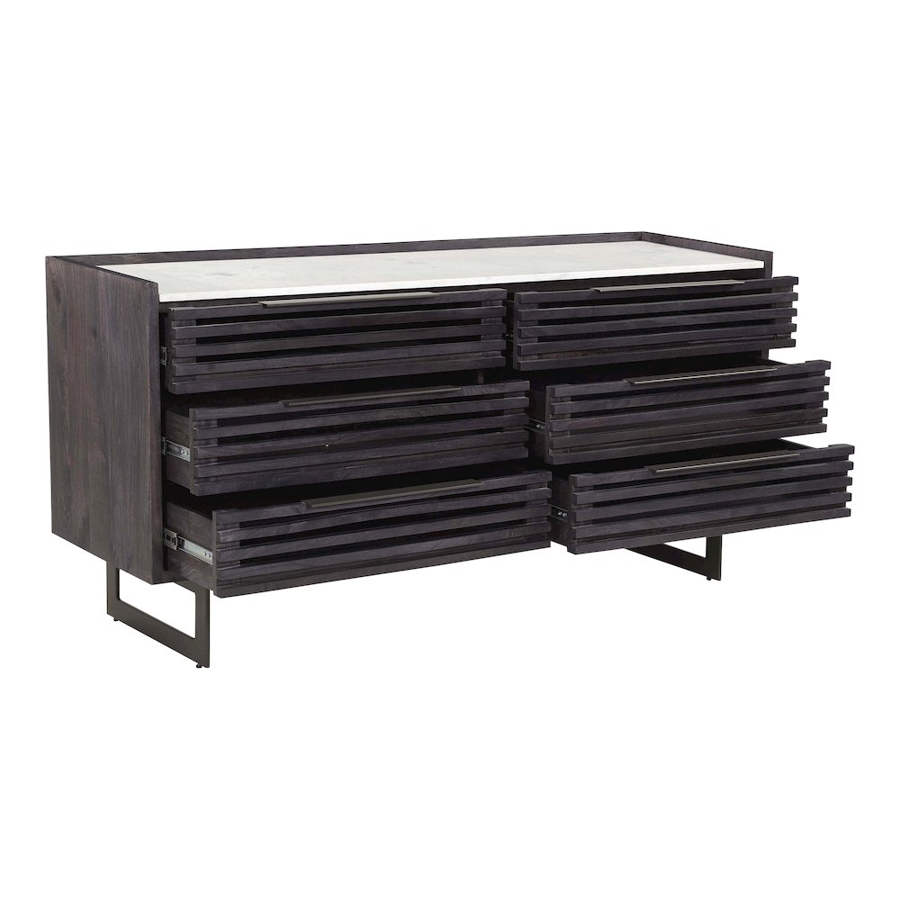 Paloma 6 Drawer Dresser Black. Picture 10
