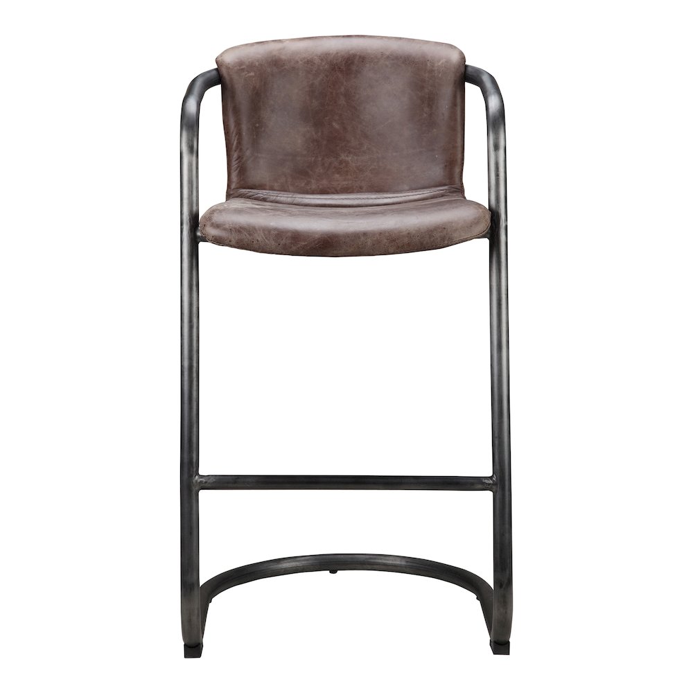 Freeman Barstool Grazed Brown Leather - Set Of Two. Picture 6