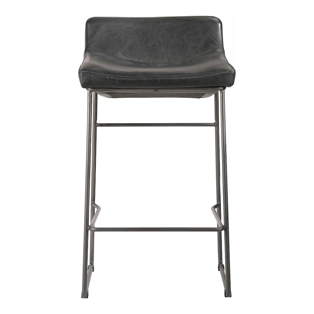 Starlet Counter Stool Onyx Black Leather - Set Of Two. Picture 12