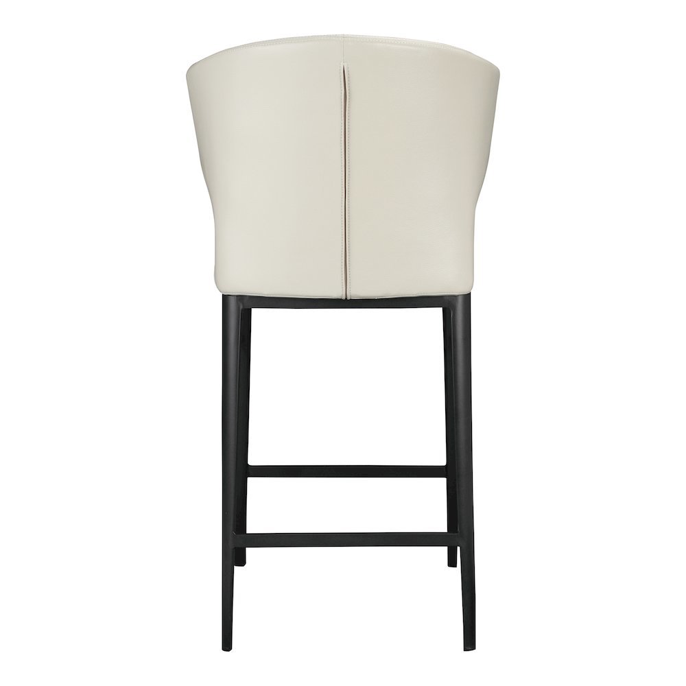 Mid Century Bar Stool Beige Upholstered Modern Counter Height Seating. Picture 4