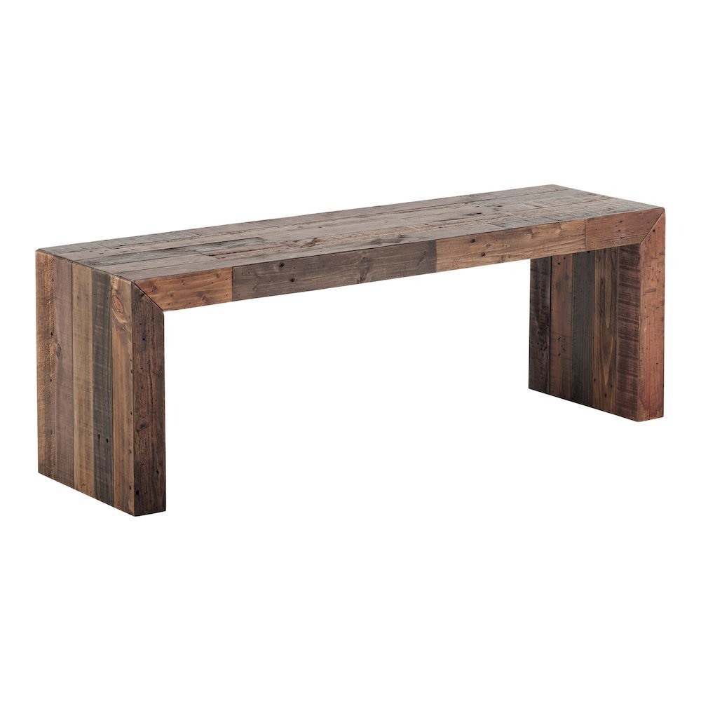 Vintage Wood Bench, Sturdy Entry Way Bench with Antique Finish. Picture 4