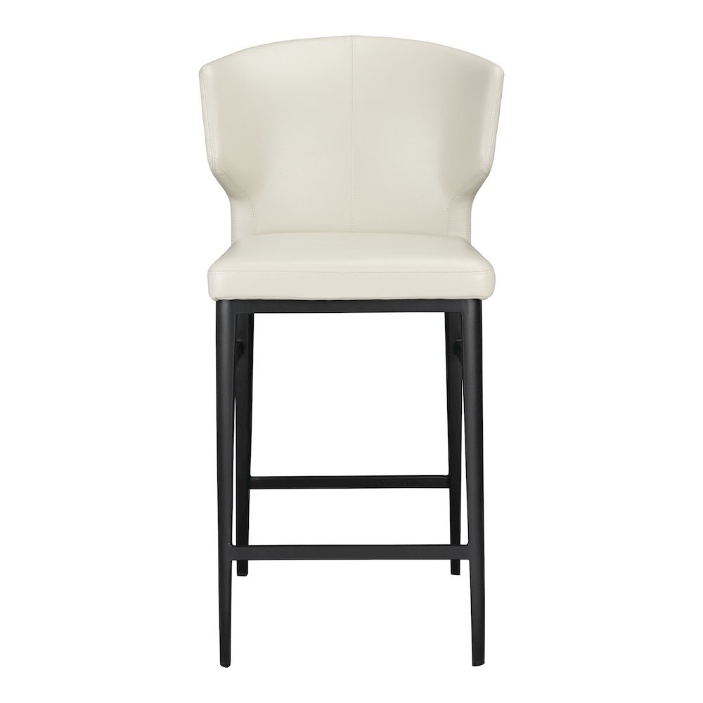Mid Century Bar Stool Beige Upholstered Modern Counter Height Seating. Picture 5