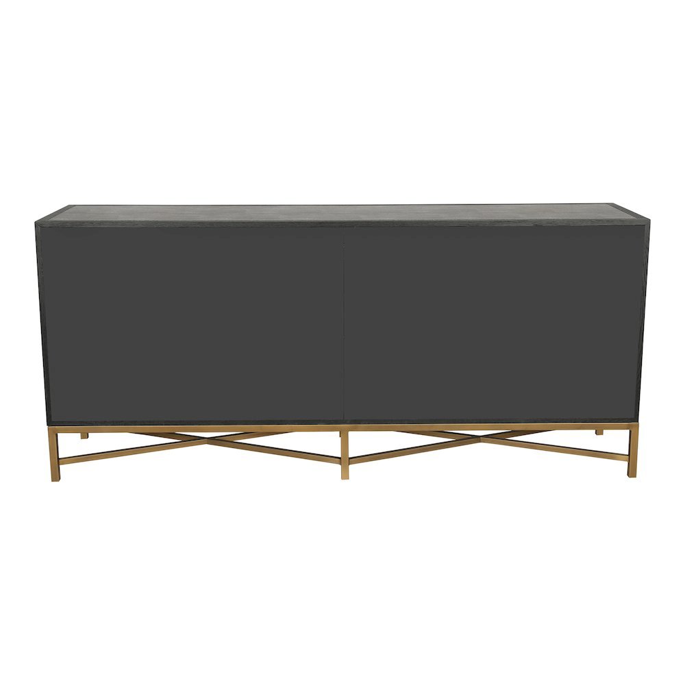 Gray Sideboard Cabinet with Brass Detailing Unique Credenza. Picture 6