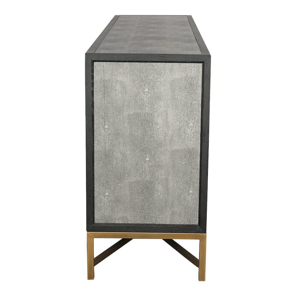 Gray Sideboard Cabinet with Brass Detailing Unique Credenza. Picture 7