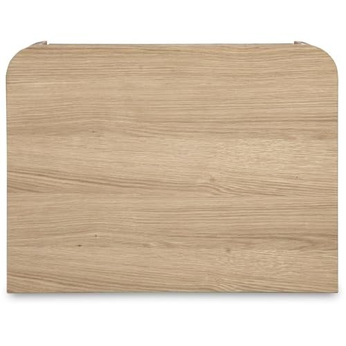 Round Off Tall Nightstand Natural Oak. Picture 8