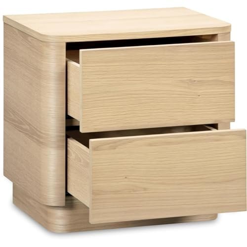Round Off Tall Nightstand Natural Oak. Picture 6