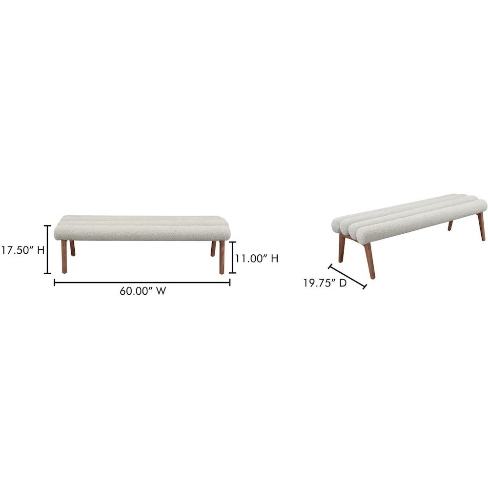 Arlo Bench Off White. Picture 7