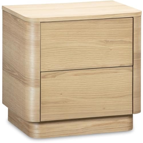 Round Off Tall Nightstand Natural Oak. Picture 3