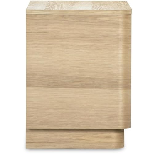 Round Off Tall Nightstand Natural Oak. Picture 9