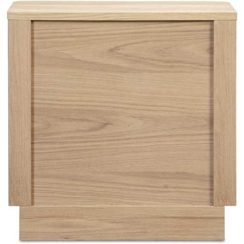 Round Off Tall Nightstand Natural Oak. Picture 4