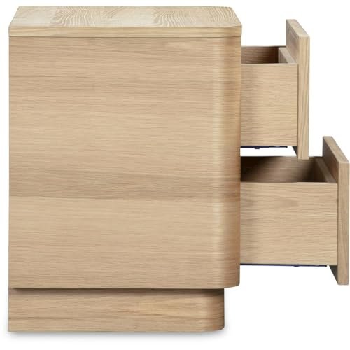Round Off Tall Nightstand Natural Oak. Picture 7