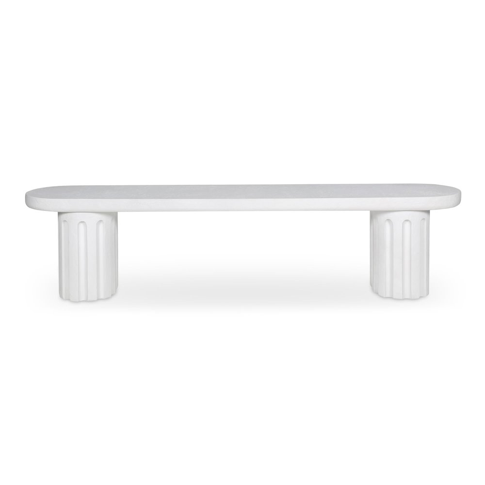 Eris Outdoor Dining Bench White. Picture 4