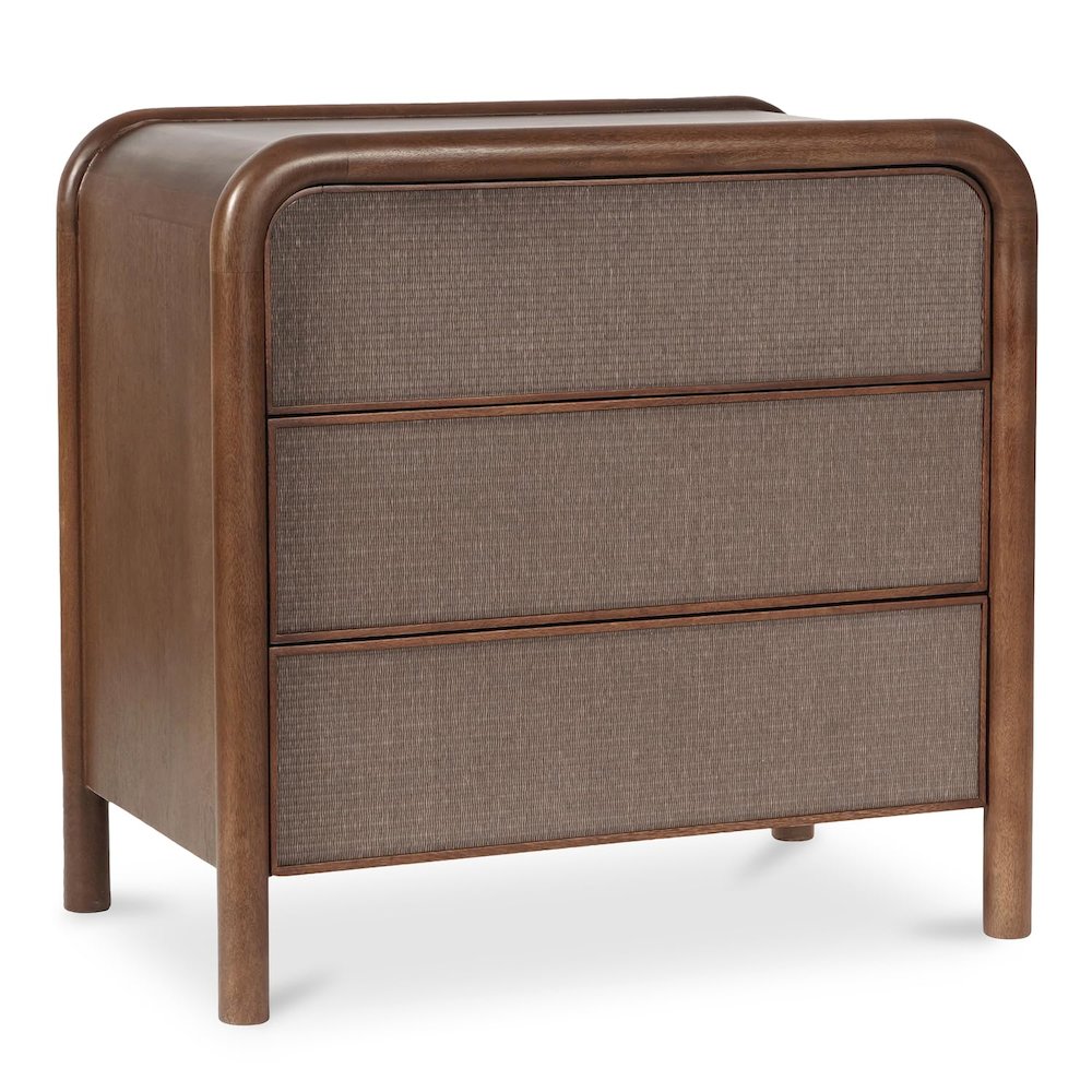 Rye 3 Drawer Nightstand Warm Brown. Picture 3